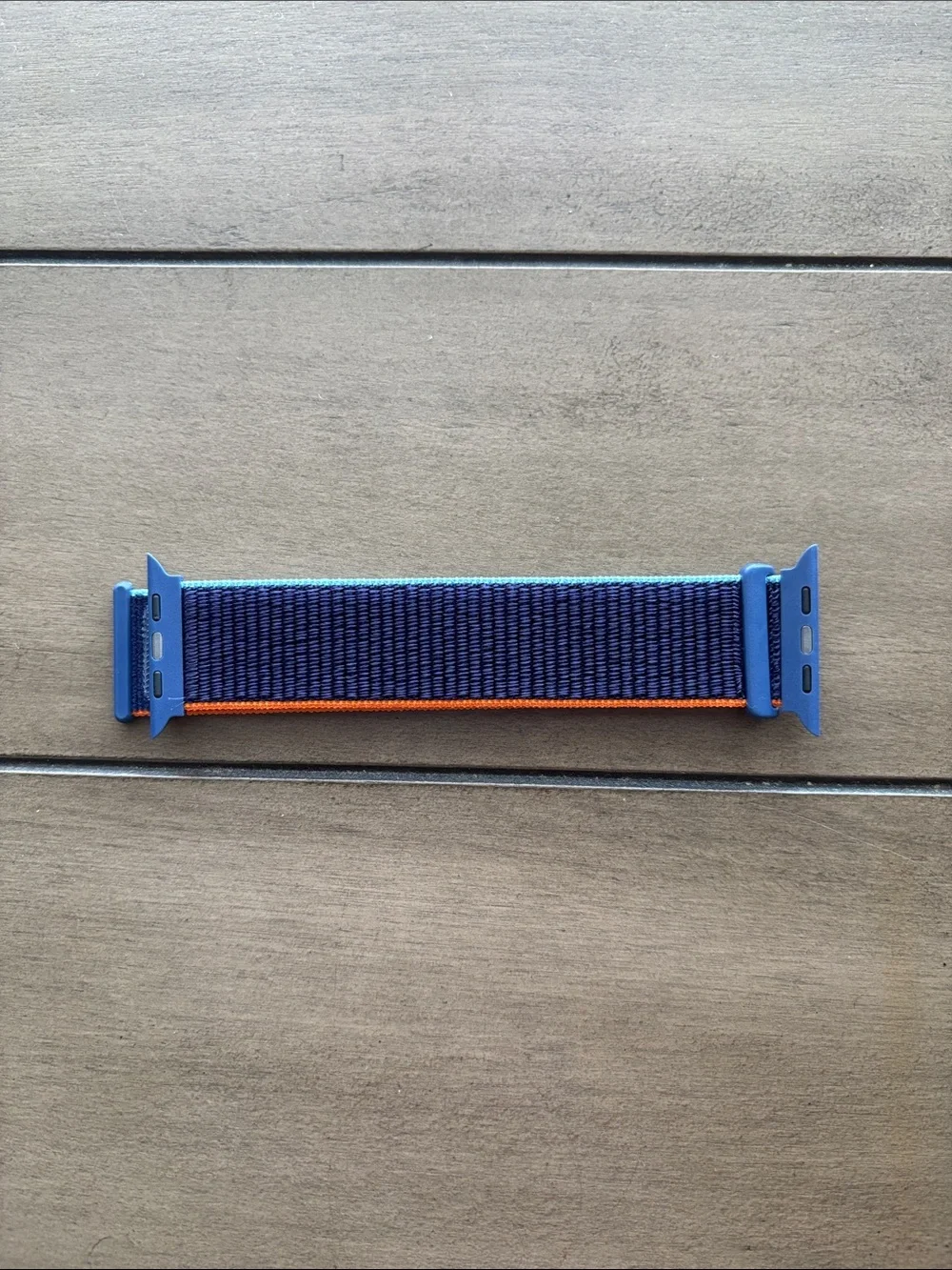 237. Sport Nylon Apple Watch Replacement Band for 45MM - Navy with Orange Trim